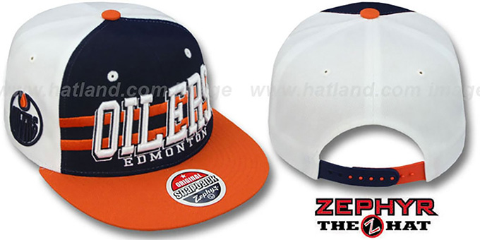 Oilers '2T SUPERSONIC SNAPBACK' Navy-Orange Hat by Zephyr