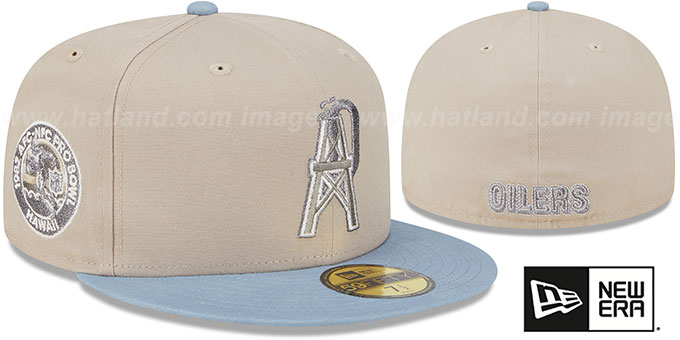 Oilers 'NFL CITY ORIGINALS' Beige-Powder Fitted Hat by New Era