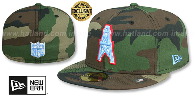 Oilers 'NFL TEAM-BASIC' Army Camo Fitted Hat by New Era