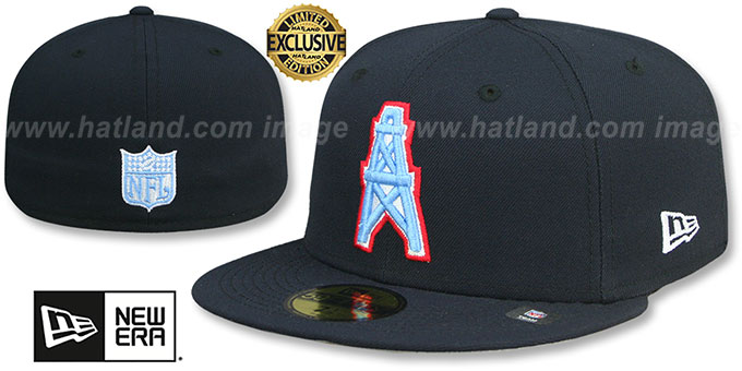 Oilers 'NFL THROWBACK TEAM-BASIC' Navy Fitted Hat by New Era