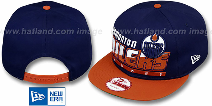 Oilers 'SLICE-N-DICE SNAPBACK' Navy-Orange Hat by New Era