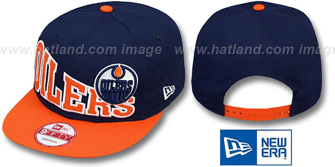 Oilers 'STOKED SNAPBACK' Navy-Orange Hat by New Era