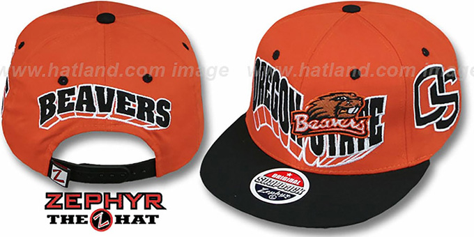 Oregon State '2T FLASHBACK SNAPBACK' Orange-Black Hat by Zephyr