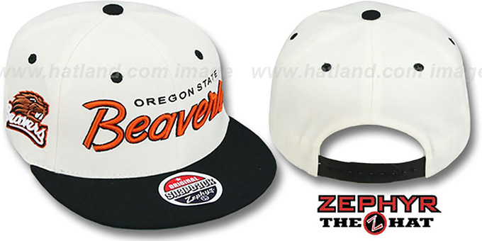 Oregon State '2T HEADLINER SNAPBACK' White-Black Hat by Zephyr