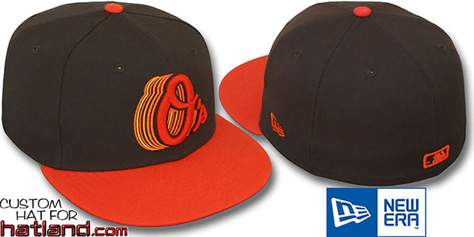 Orioles '2T ALT SCRIBBLE FADE' Brown-Orange Fitted Hat by New Era