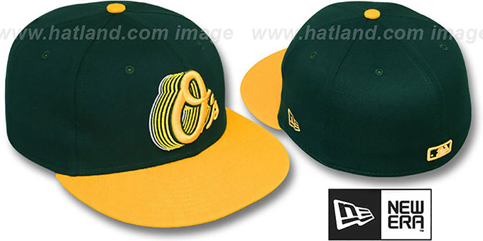 Orioles '2T ALT SCRIBBLE FADE' Green-Gold Fitted Hat by New Era