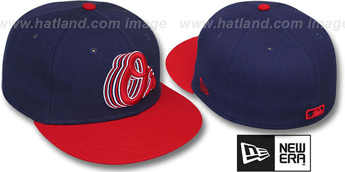 Orioles '2T ALT SCRIBBLE FADE' Navy-Red Fitted Hat by New Era