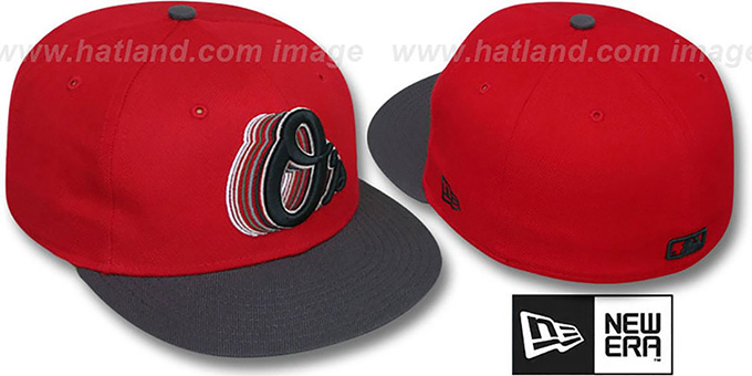 Orioles '2T ALT SCRIBBLE FADE' Red-Grey Fitted Hat by New Era