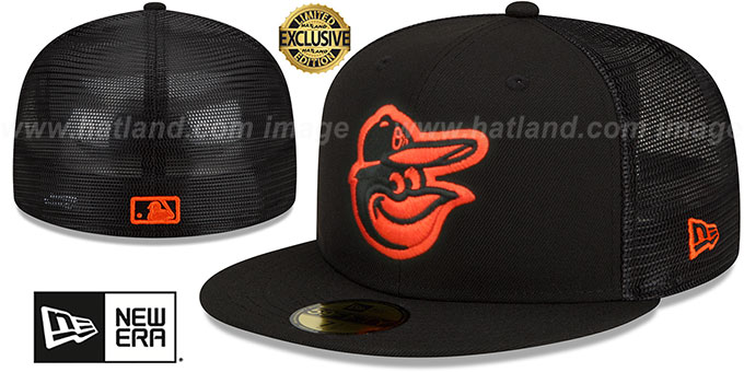 Orioles 'BATTING PRACTICE TRUCKER' Black Fitted Hat by New Era