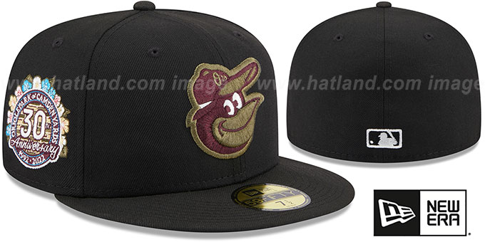 Orioles 'BOTANICAL SIDE-PATCH' Black Fitted Hat by New Era