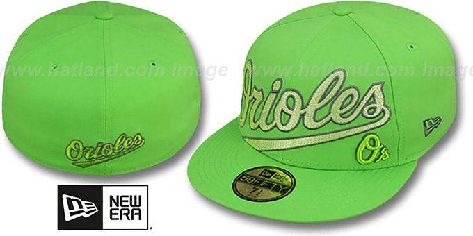 Orioles 'CHROMATIC' Lime Fitted Hat by New Era