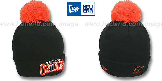 Orioles COOP 'ARCHED-RIBBED' Black Knit Beanie Hat by New Era