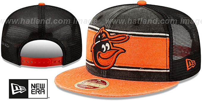 Orioles 'COOP HERITAGE-BAND TRUCKER SNAPBACK' Black-Orange Hat by New Era