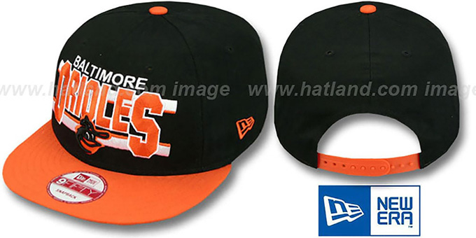 Orioles COOP 'WORDSTRIPE SNAPBACK' Black-Orange Hat by New Era