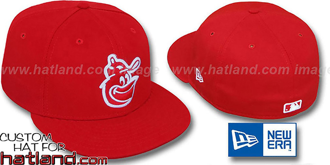 Orioles Cooperstown Red-White Fitted Hat by New Era