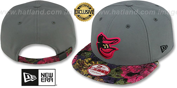 Orioles 'FLORAL-FUR STRAPBACK' Grey-Pink Hat by New Era