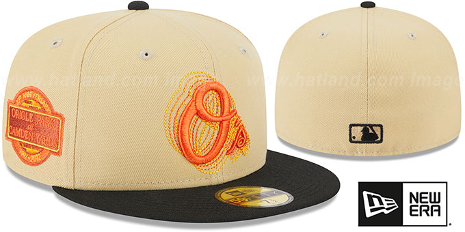 Orioles 'ILLUSION SIDE-PATCH' Gold-Black Fitted Hat by New Era