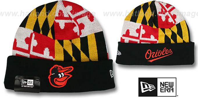 Orioles 'MARYLAND-FLAG' Knit Beanie Hat by New Era