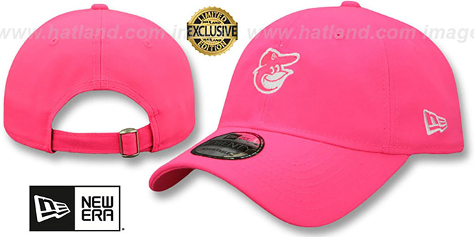 Orioles 'MINI BEACHIN STRAPBACK' Neon Pink Hat by New Era