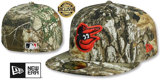 Orioles 'MLB TEAM-BASIC' Realtree Camo Fitted Hat by New Era