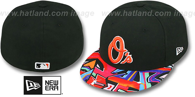 Orioles 'REAL GRAFFITI VIZA-PRINT' Black Fitted Hat by New Era