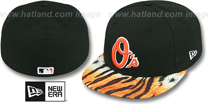 Orioles 'REAL TIGER VIZA-PRINT' Black Fitted Hat by New Era