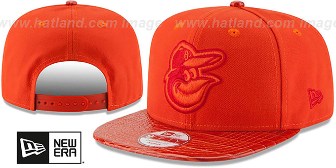 Orioles 'SNAKE SKINZ SNAPBACK' Orange Adjustable Hat by New Era