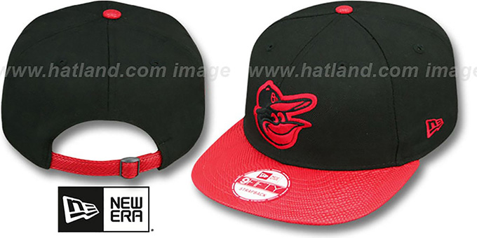 Orioles 'SNAKE-THRU STRAPBACK' Black-Red Adjustable Hat by New Era