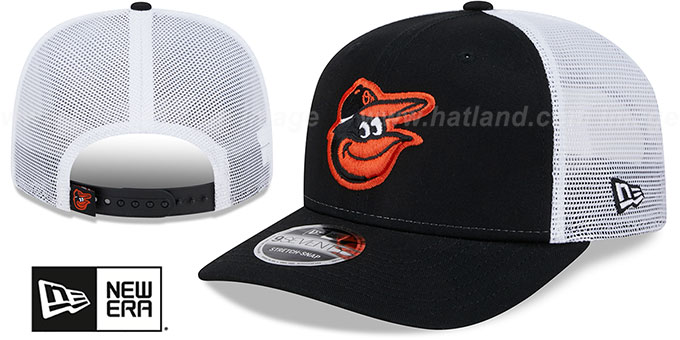 Orioles 'TRUCKER STRETCH-SNAP' Black-White Hat by New Era