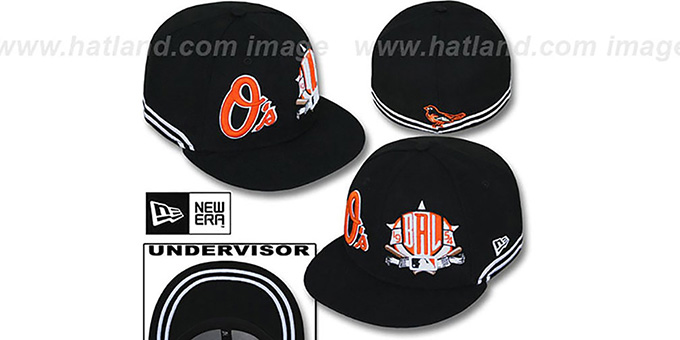 Orioles 'TWO-BIT' Black-White Fitted Hat by New Era