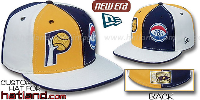 Pacers ABA 'DOUBLE WHAMMY' Gold-Navy-White Fitted Hat