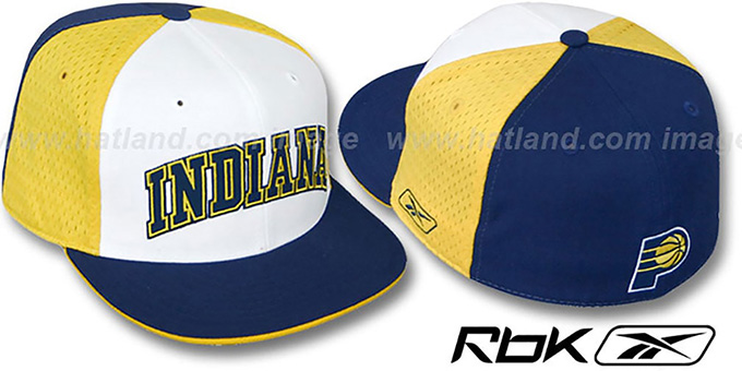 Pacers 'SWINGMAN' White-Gold-Navy Fitted Hat by Reebok