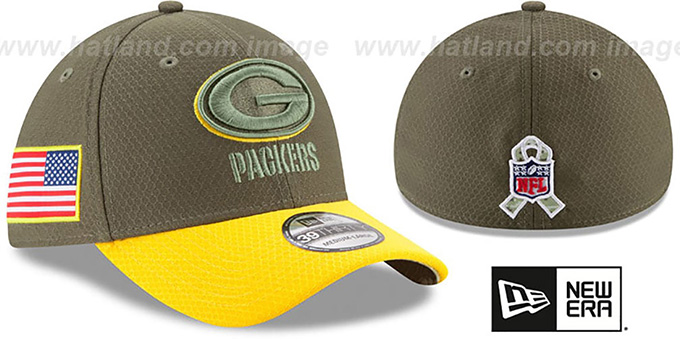 Packers '2017 SALUTE-TO-SERVICE FLEX' Green-Gold Hat by New Era