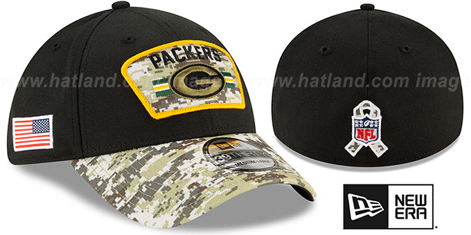 Packers '2021 SALUTE-TO-SERVICE FLEX' Black-Desert Hat by New Era