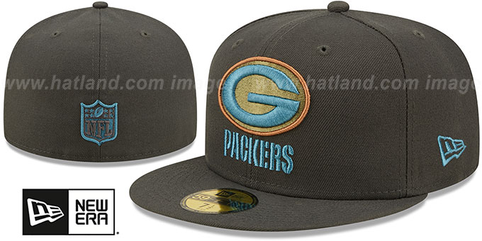 Packers 'COLOR PACK MULTI' Charcoal Fitted Hat by New Era