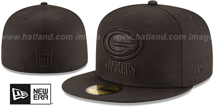 Packers 'NFL TEAM-BASIC BLACKOUT' Fitted Hat by New Era