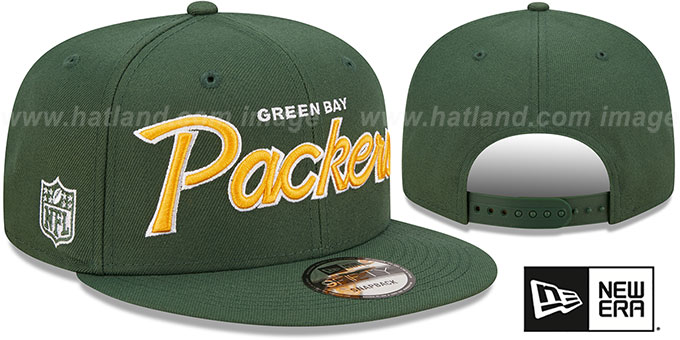 Packers 'SCRIPT-UP SNAPBACK' Green Hat by New Era