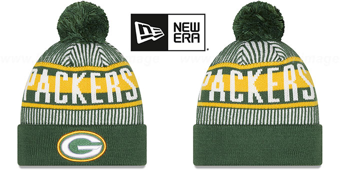 Packers 'STRIPED' Knit Beanie Hat by New Era