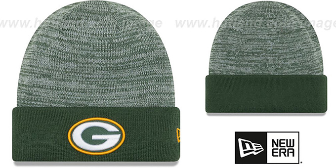 Packers 'TEAM-RAPID' Green-White Knit Beanie Hat by New Era