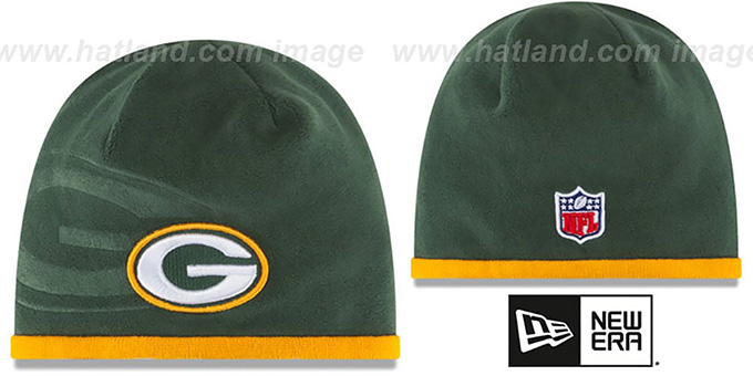 Packers 'TECH-KNIT STADIUM' Green-Gold Knit Beanie Hat by New Era