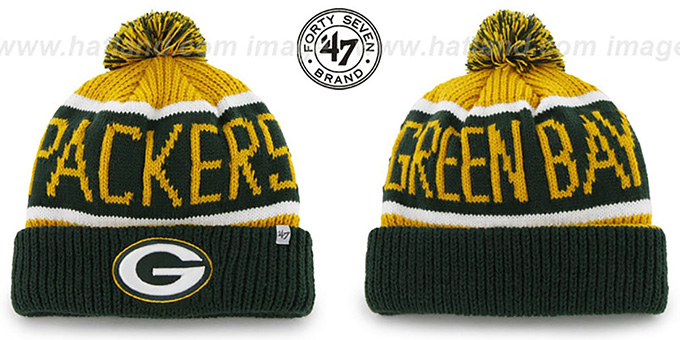 Packers 'THE-CALGARY' Green-Gold Knit Beanie Hat by Twins 47 Brand