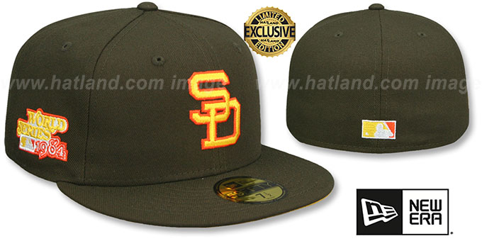 Padres 1984 WORLD SERIES 'GOLD-BOTTOM' Brown Fitted Hat by New Era