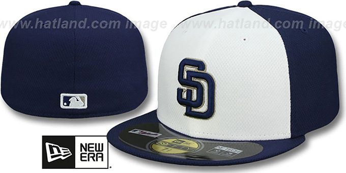 Padres 2014 'DIAMOND-TECH' BP White-Navy Hat by New Era