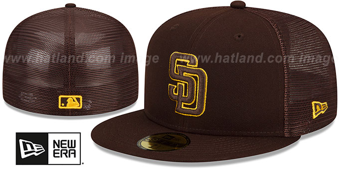 Padres 2022-23 'BATTING PRACTICE TRUCKER' Brown Fitted Hat by New Era