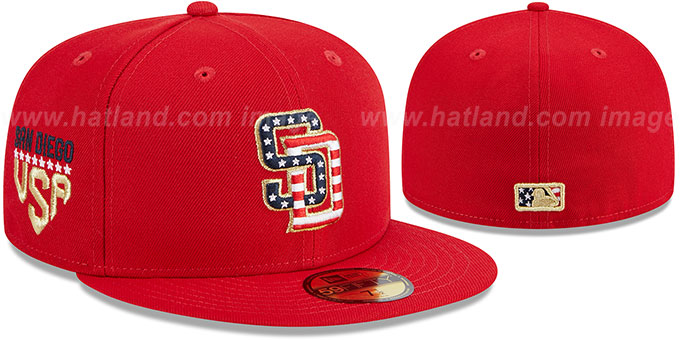 Padres 2023 'JULY 4TH STARS N STRIPES' Fitted Hat by New Era