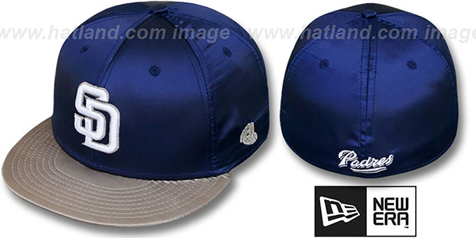 Padres '2T SATIN CLASSIC' Navy-Tan Fitted Hat by New Era