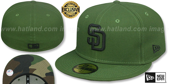 Padres 'ARMY CAMO-BOTTOM' Green Fitted Hat by New Era