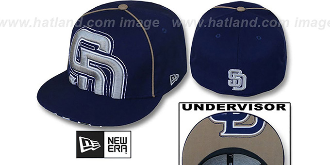 Padres 'BIG-UNDER' Navy Fitted Hat by New Era