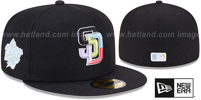 Padres 'COLOR PACK SIDE-PATCH' Black Fitted Hat by New Era