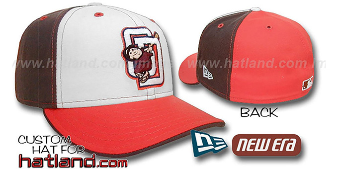 Padres 'DECEPTOR PINWHEEL' White-Brown-Orange Fitted Hat